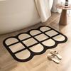 Black and White Irregular Absorbent Floor Mat At The Bathroom Door, Bathroom Toilet, Anti Slip Quick Drying Diatomaceous Earth