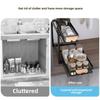 2 Tier Under Sink Organizer,Metal Pull Out Kitchen Cabinet Organizer with Sliding Drawer,Sturdy Kitchen Multi-Functional