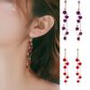 1 пара элегантных женских серег с блестящими стразами и длинной кисточкой в ​​виде розы