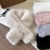 Warm Imitation Fur Rabbit  Scarf Solid Color Plush Neckerchief New Cross Scarf  Women Girl