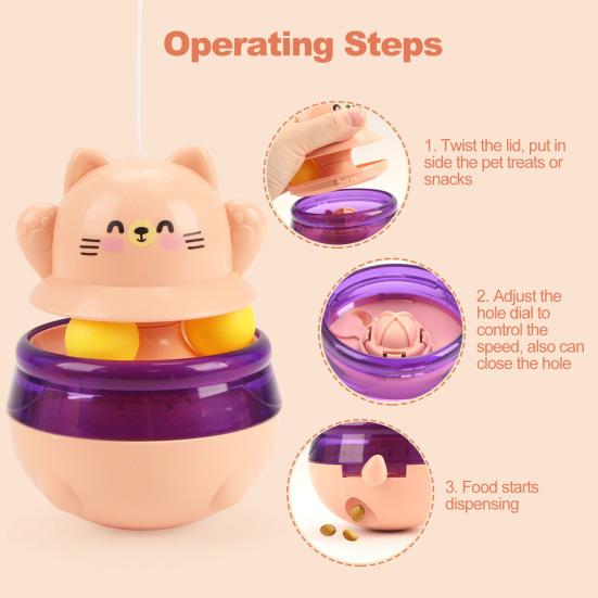 Диспенсер для игрушек и лакомств для кошек с 3 шариками Экологичный, безопасный в использовании, интерактивный мяч-головоломка для кошек, кормушка для домашних животных, аксессуары