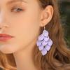 1 Pair Women Hook Earrings Geometric Petal Tassel Retro Solid Color Leaf Shape Dating Party Hanging Earrings Daily Ear Jewelry