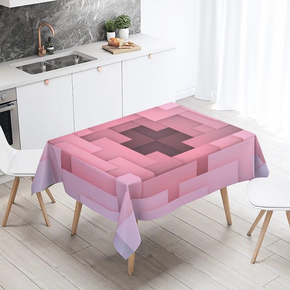 Черно-белый цвет абстрактная геометрическая скатерть персонализированный печатный орнамент для украшения стола в ресторане