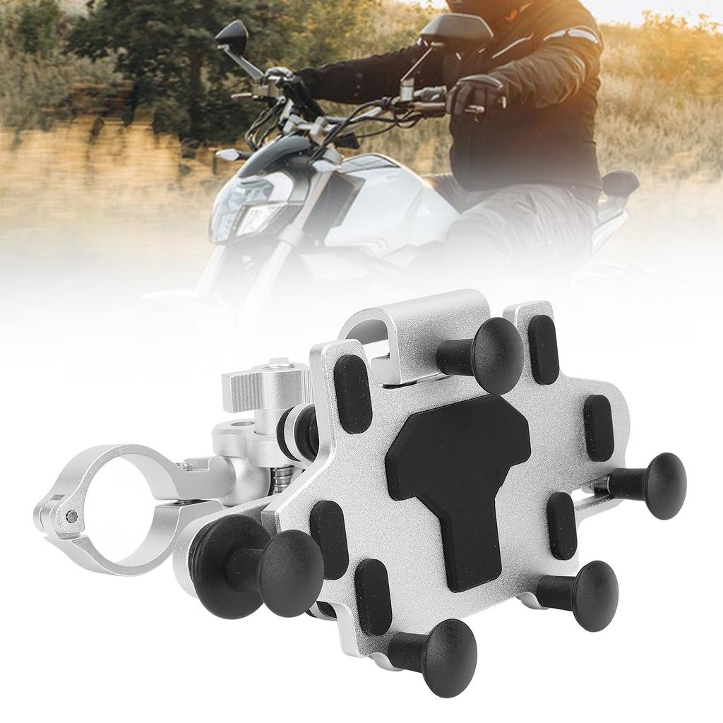 Motorcycle Phone Mount 5 Claw Rotatable Shock Absorbing Silicone Pads Motorcycle Handlebar Phone Holder