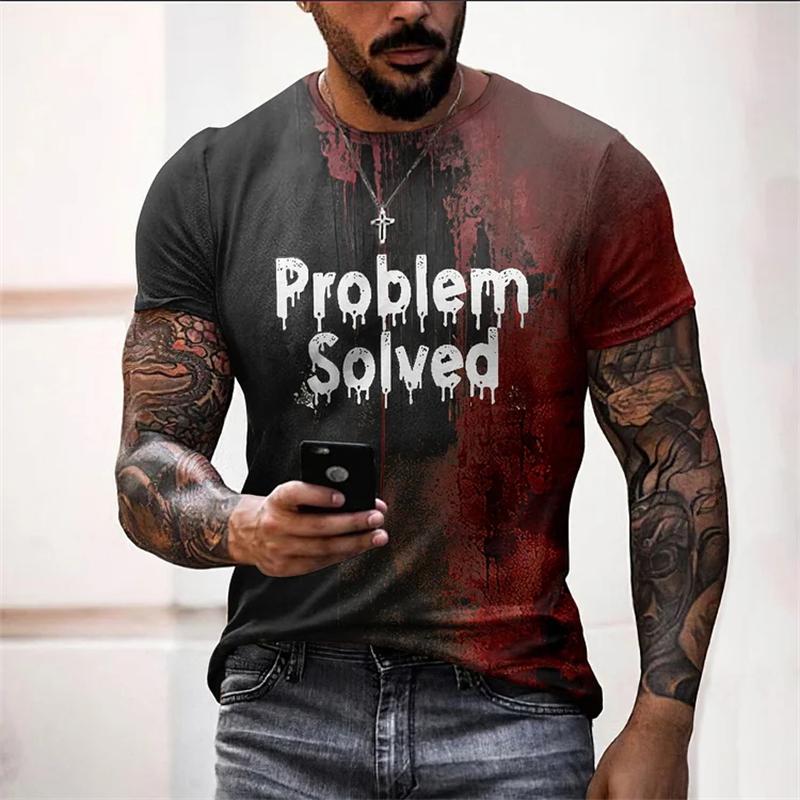 Новая популярная хип-поп мужская футболка с капающим кровавым черепом 3D-принтом модная футболка с коротким рукавом с рисунком ужасов топы Harajuku мужские футболки