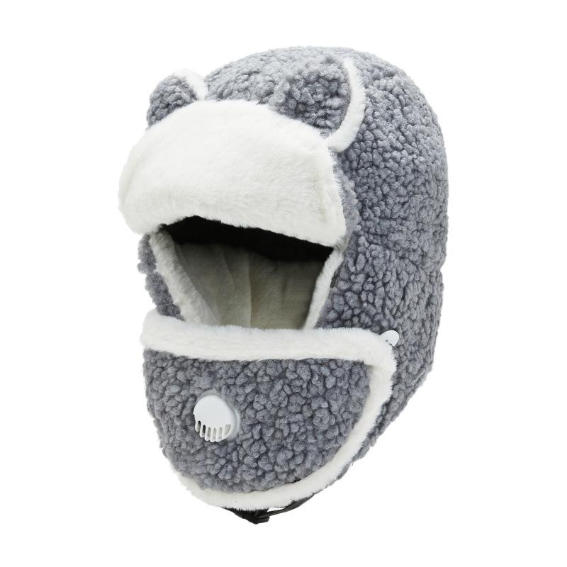 Зимняя женская милая теплая трендовая шапка-ушанка с плюшевой подкладкой, хлопковая шапка для защиты ушей от холода во время зимней езды