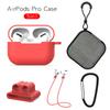 Earphone Protective Case for AirPods Pro Soft Silicone Cover+Carabiner+Anti-lost Strap+Wrist Holder+Storage Bag