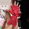 Кожа Лолита JK Большой бант Заклепка Танцевальные перчатки Женские перчатки Корейское Аниме Варежки Перчатки без пальцев