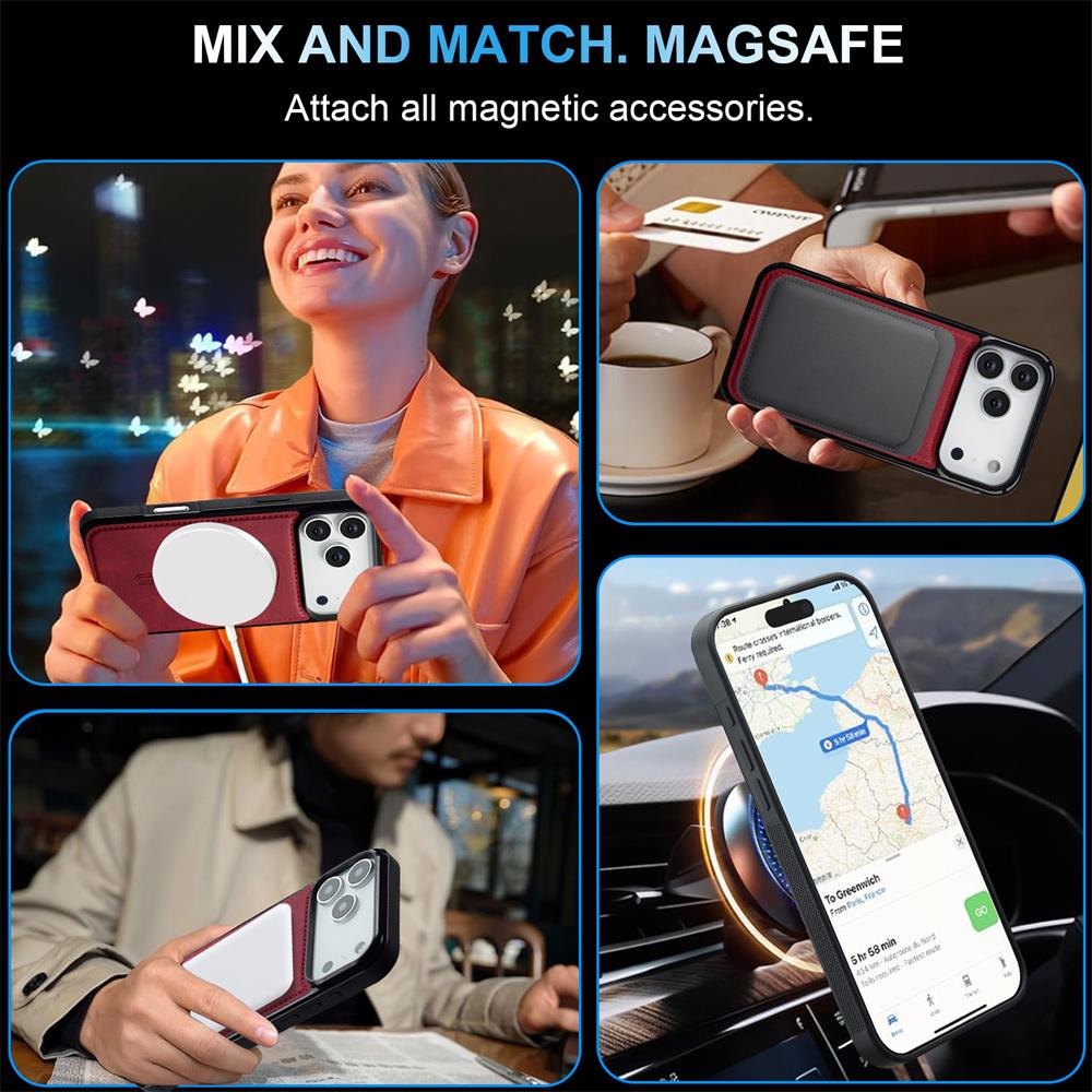 Роскошный чехол из магнитной ПУ-кожи для Magsafe для iPhone 18 Pro Max 17 Air 17e 16e 15 14 Plus 13 12 Mini 11 Ударопрочный чехол