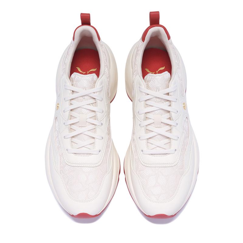 Li Ning 1990 Классическая коллекция Повторный отскок Нескользящие и износостойкие Низкие Повседневная обувь Мужская Кремовый ALFV015-1
