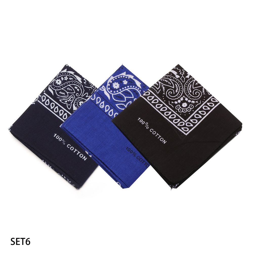Headwear 100% Cotton Handkerchief Paisley Bandana Wristband Printed Square Scarves Hair Band