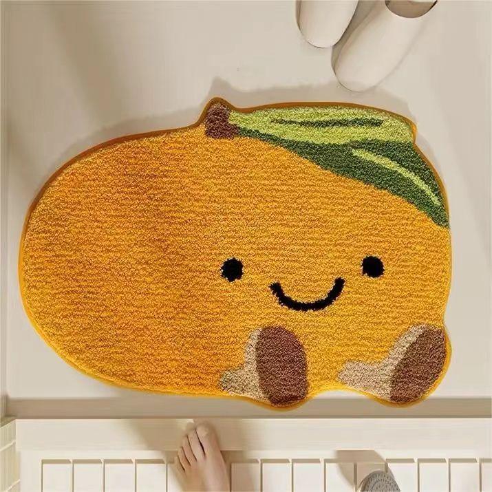 Милый впитывающий коврик для ванной комнаты, коврик для входа в туалет с фруктовым узором, коврик для ног, коврик для входа в туалет