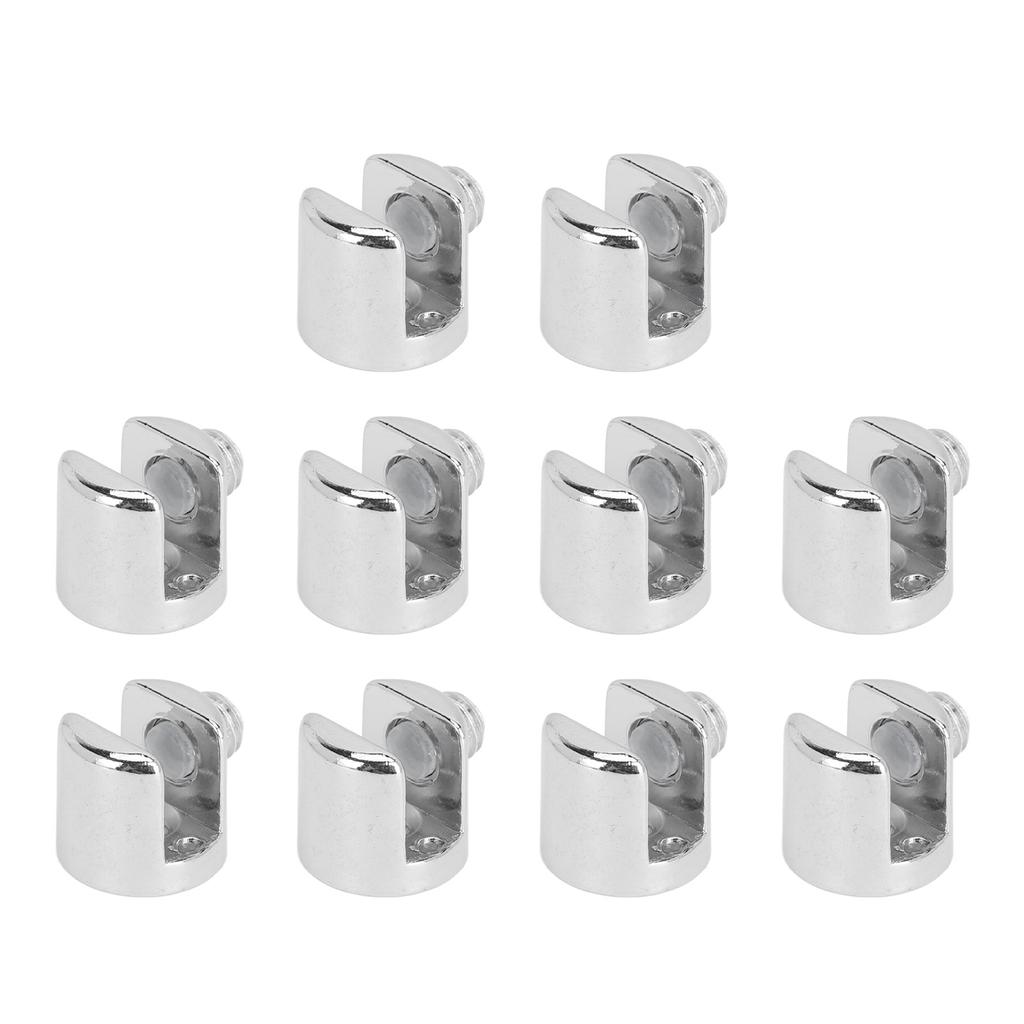 10pcs Glass Plate Fixing Clamp Zinc Alloy Board Fixing Clip for 6‑8mm Glass Wooden Boards