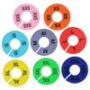 8Pcs Plastic Clothes Size Dividers Round Rectangular XS-XXL Size Marking Ring Multifunctional DIY Craft Clothing Rack Size