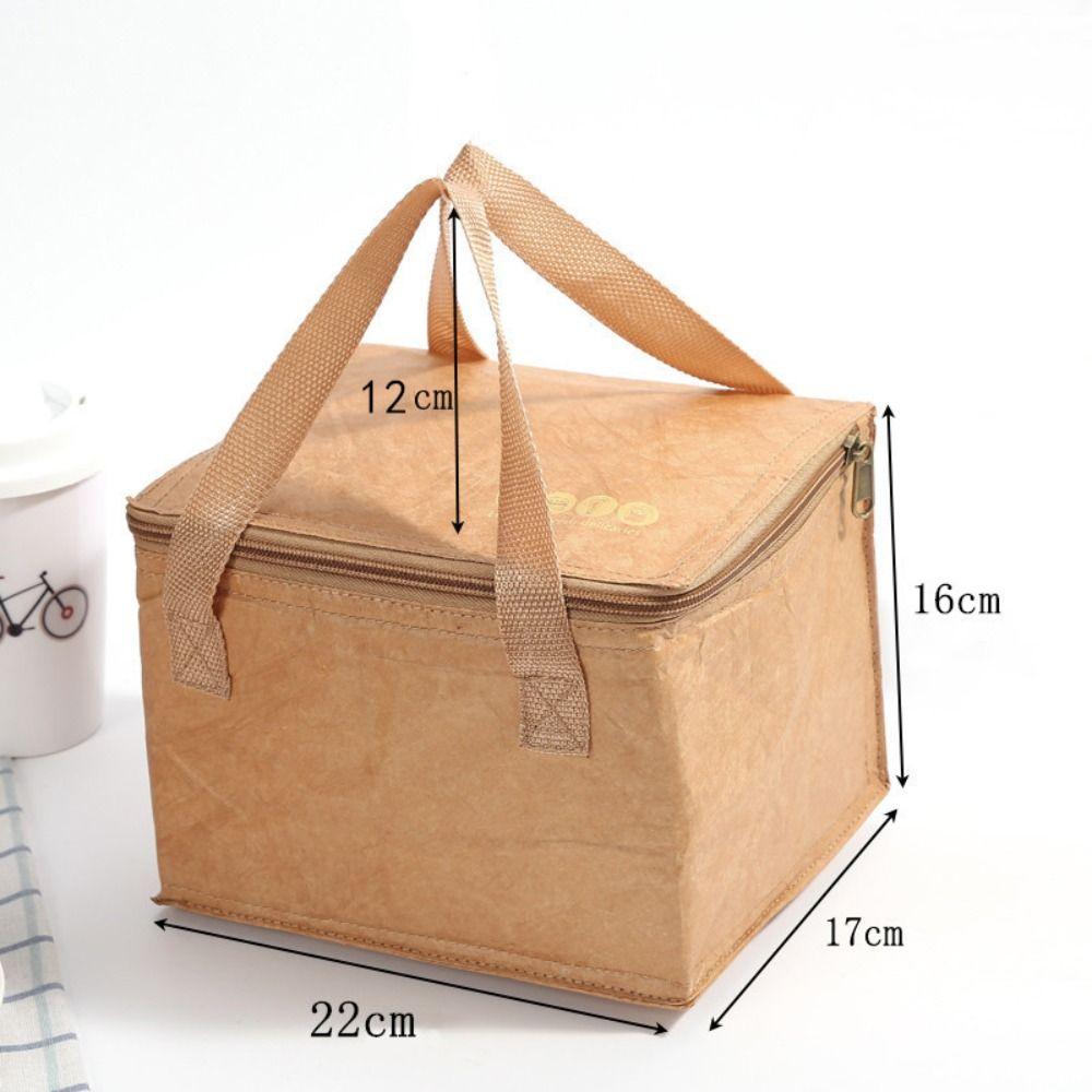 Breakfast Organizer Tote Canvas Lunch Bag Food Hand Bags Waterproof Lunch Bag Kraft Paper Bags