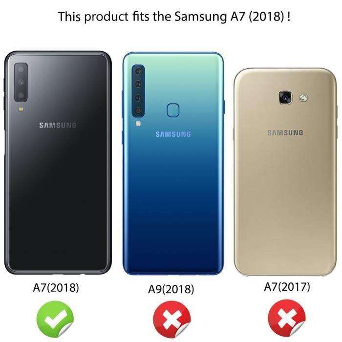 Coque - NALIA - Samsung Galaxy A7 (2018) - Protection 360° - Verre Trempé - Transparent