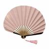 Solid Color Retro Mini Shell Fan Cotton Linen Cloth New Chinese Style Fan  Dance Props