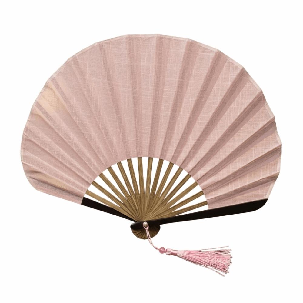 Solid Color Retro Mini Shell Fan Cotton Linen Cloth New Chinese Style Fan Dance Props