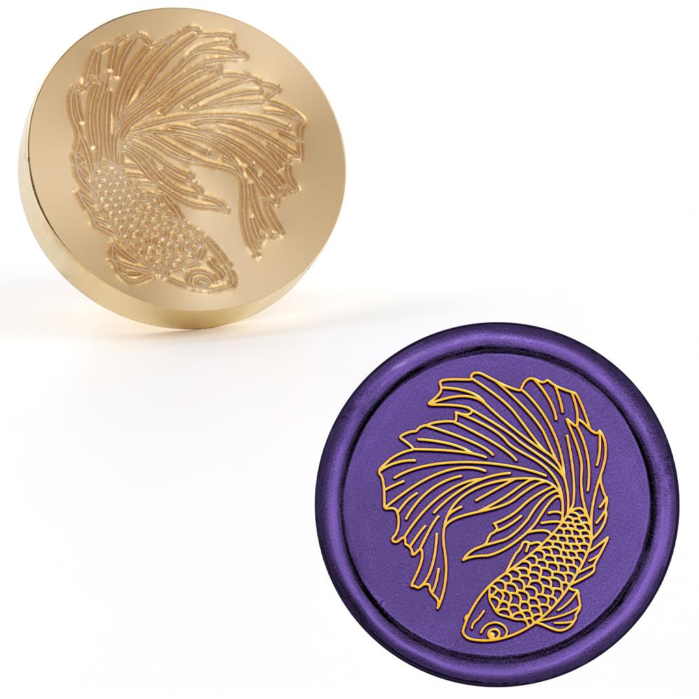 1 шт. Серия «Океан» Сургучные печати Трезубец Золотая рыбка Крюк Акула Узор Сургучные печати 25 мм Съемная латунная головка Для украшения