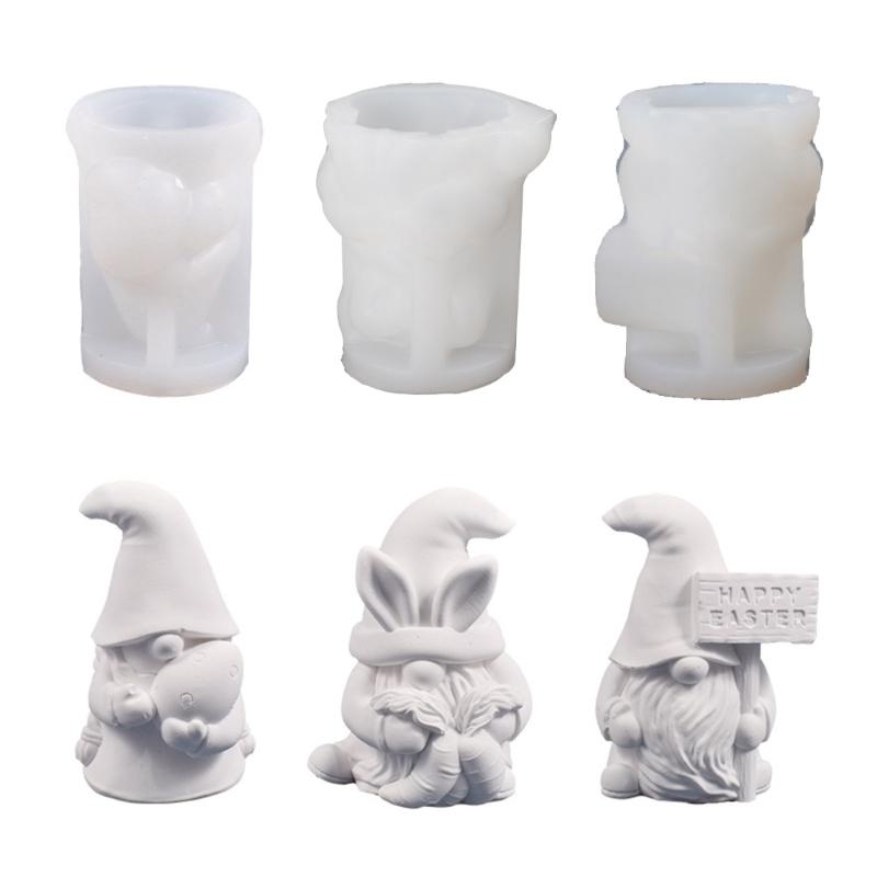 Форма для эпоксидной смолы Пасхальный гном 3D Безликий старик Форма для изготовления свечей DIY Гном Мыло ручной работы Пасхальные весенние товары для вечеринок