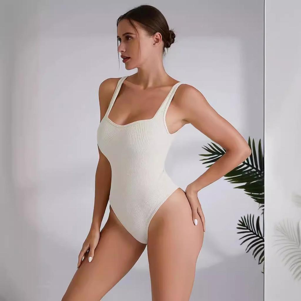 Женский боди в рубчик без рукавов, майка с треугольными чашечками для подтяжки и формирования живота, бесшовный спортивный и фитнес-костюм «все в одном» для йоги