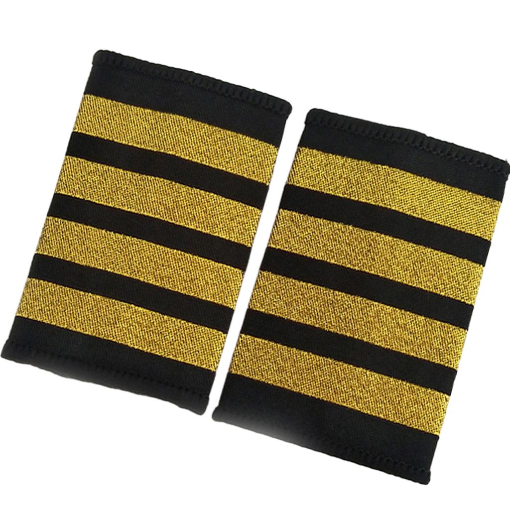 1Pair Professional Pilot Epaulets Aircraft Captain Uniform Accessories Epaulets Shoulder Epaulet for Cosplay Stage Shows