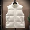 Cotton Vest Jacket Men  Puffer Sleeveless Coats Mens Solid Color Jacket Winter Warm Waistcoat Outwear Windbreaker Clothing