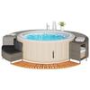 VidaXL Hot Tub Surrounds Grey Resin Wicker Solid Acacia Wood, Hot Tub Enclosure, Spa Enclosure, Enclosure 365615