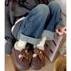 Birkenstock увеличивающие пушистые ботинки на толстой подошве зимние бархатные теплые ретро снежные хлопковые ботинки женские маленький темперамент утолщенные