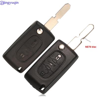 Jingyuqin Remote 2/3 кнопки откидной чехол для автомобильного ключа-брелока для Peugeot 406 407 ne78 blade с зажимом аккумулятора (CE0536/CE523)