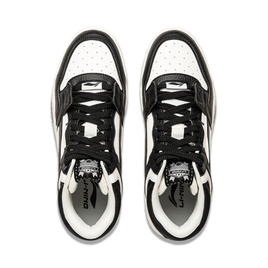 Li Ning Moon White HI Кеды для скейтборда Женские Средняя высота Черно-белые AGCU314-5