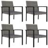 VidaXL Garden Dining Chairs 4 Pcs Woven Resin Grey