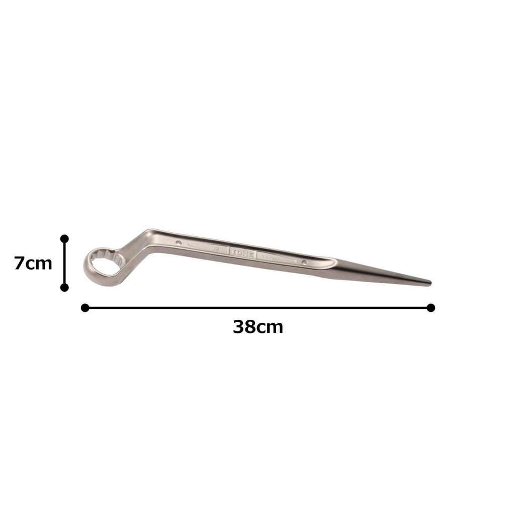 TONE Open End Wrench with Shear Torsion 32mm Width HPSMN-20 (for Bolts),