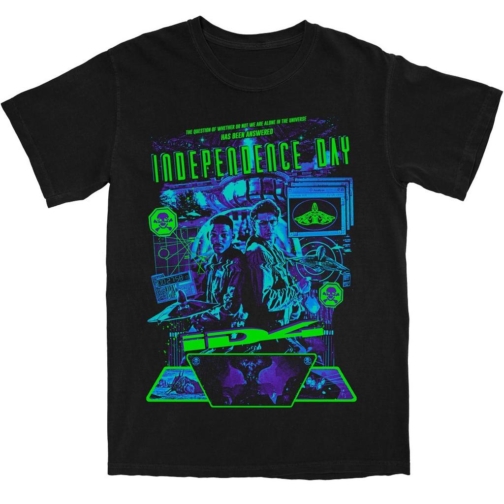 90s Sci-Fi Alien Invasion Movie Retro Cyberpunk Streetwear Cotton Oversized Tee for Fans