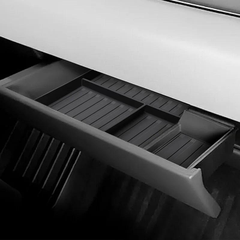 For Tesla Cybertruck 2024 Glove Box Storage Boxes Pickup Truck Tray Organizer Case Container Plates TPE Interior Car Accessories