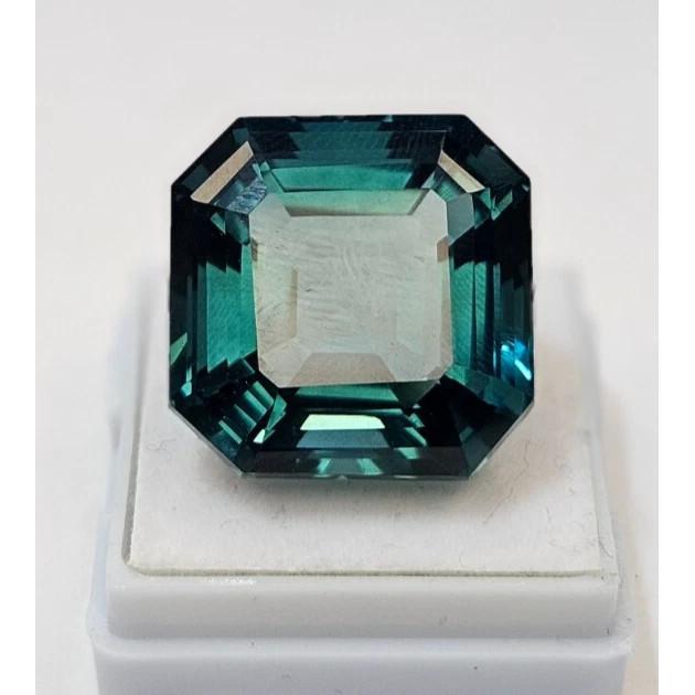 Natural Teal Blue Tourmaline 38-40 Ct Asscher Cut Certified Fabulous Gemstone