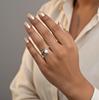 Round White Pearl Statement Ring, 925 Sterling Silver, Minimalist Jewelry, Promise Ring for Women