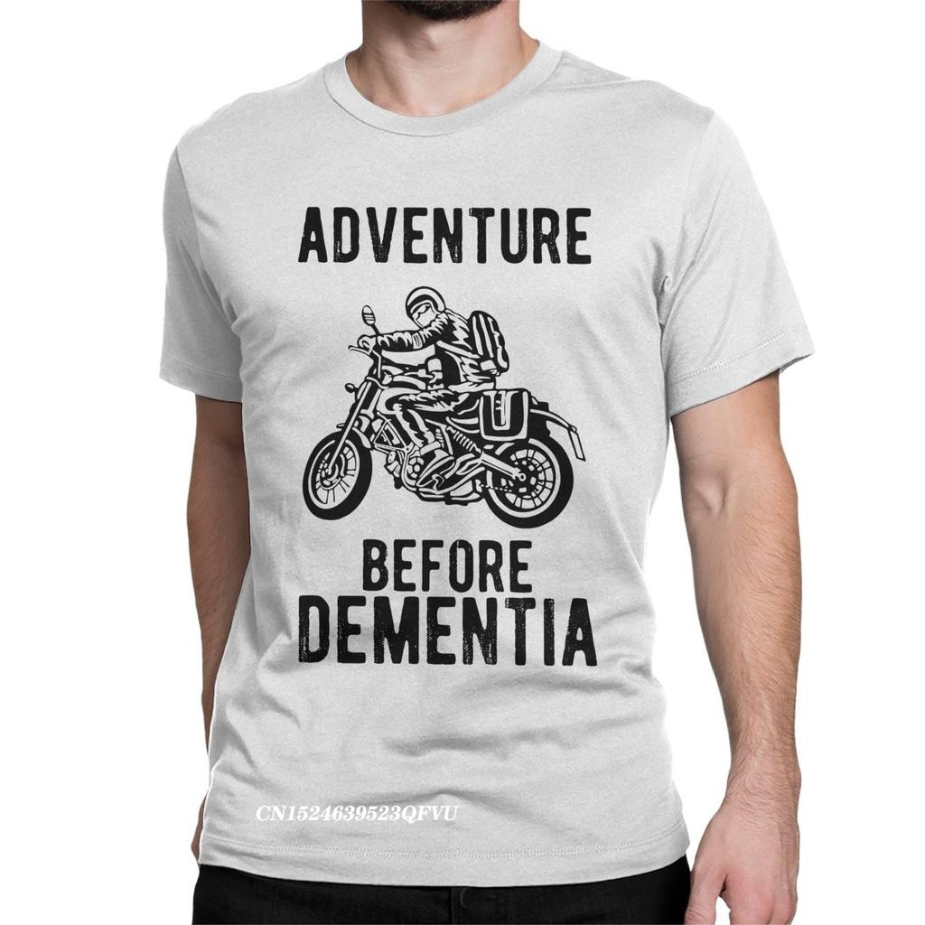 Новинка Adventure Before Dementia Мотоциклист Мотоцикл Футболка Для Мужчин Премиум Хлопок Футболка Гонки Скорость Футболка