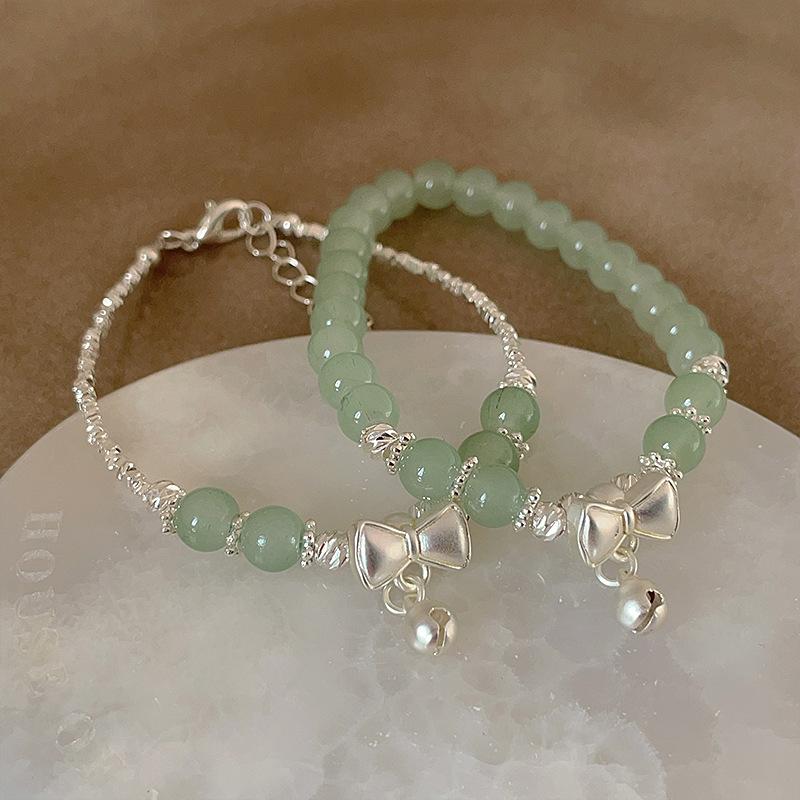 Маленький свежий бант сломанный серебряный браслет из бисера женский национальный стиль новый китайский стиль изысканный индивидуальный универсальный браслет ювелирные изделия