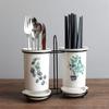 Chopstick Holder, Chopstick Rack, Drain Rack, Kitchen Dish Storage, Drainage Hole, Ceramic, Creative, Fashionable, Plant-Shaped, Cute, Home Kitchen Di
