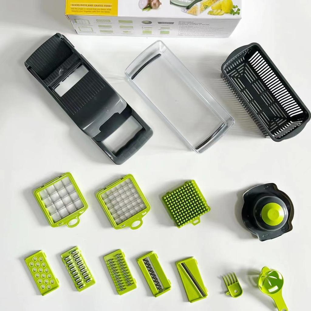 Multifunctional Vegetable Chopper Tomato Carrot Grater Onion Shredders Cucumber Slicer, Egg Strainer Drain Basket Kitchen Tool