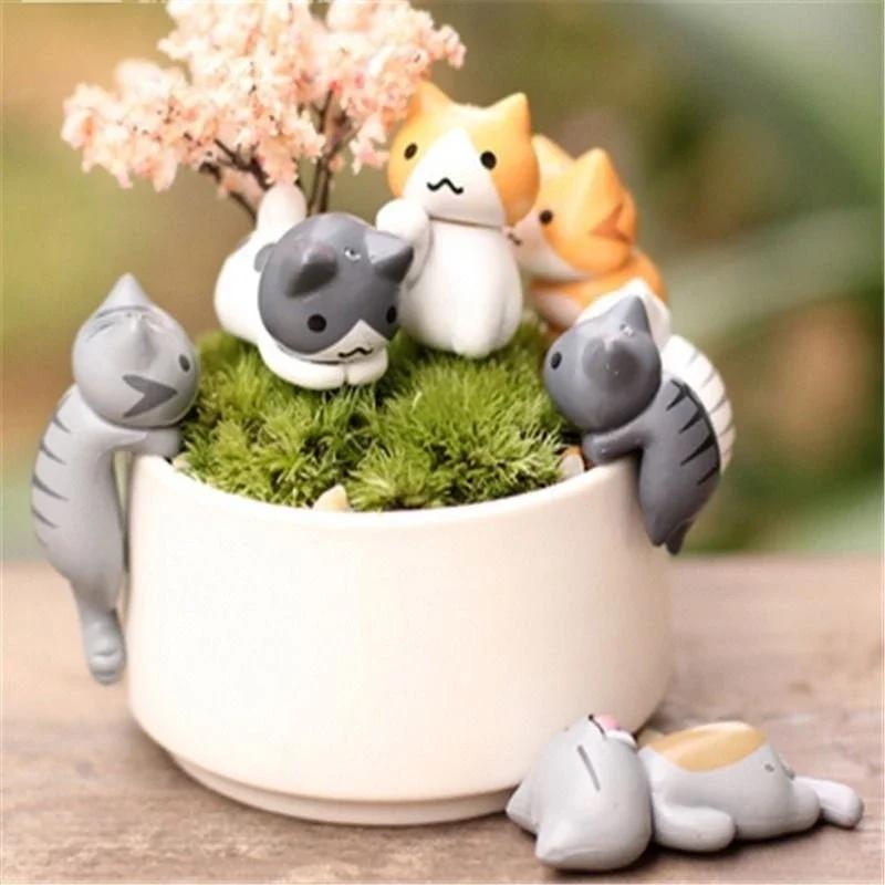1/6 шт. забавный Neko Atsume Meow Mochi Dango Cat цветочный горшок микропейзаж мини-кукла балкон украшения цветочный горшок домашний декор