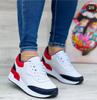 Women's Lace-up Sneakers, Outdoor Walking Shoes, Plus Size, Solid Color, Stylish, New Spring Women Shoes 36-43