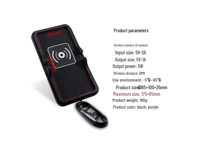 C6 Wireless Charging Anti-Slip Phone Holder for Apple, Samsung, Huawei, Xiaomi - QI Compatible.