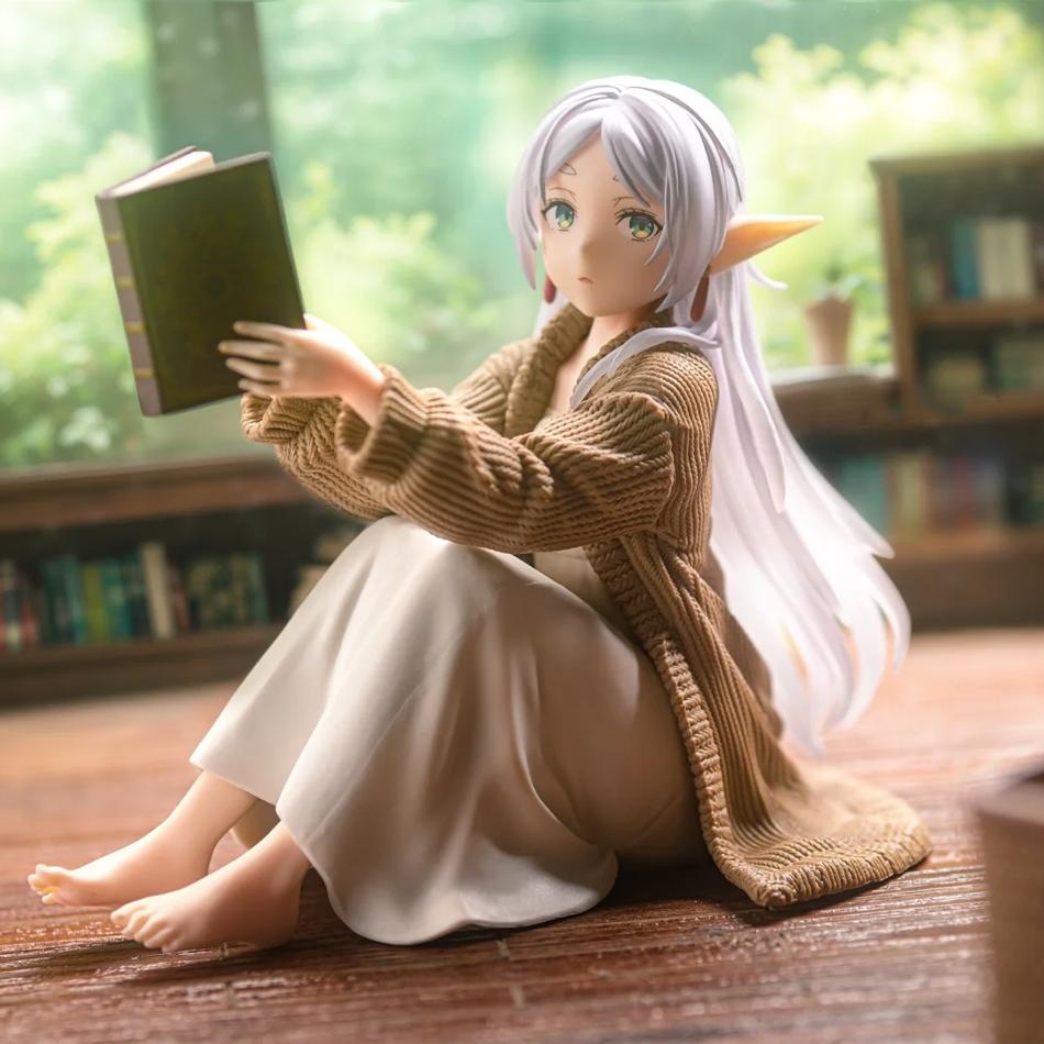 Original TAITO Desktop Cute Frieren Beyond Journey's End Anime Figure Toys PVC Model Collection Frieren Reading Action Doll