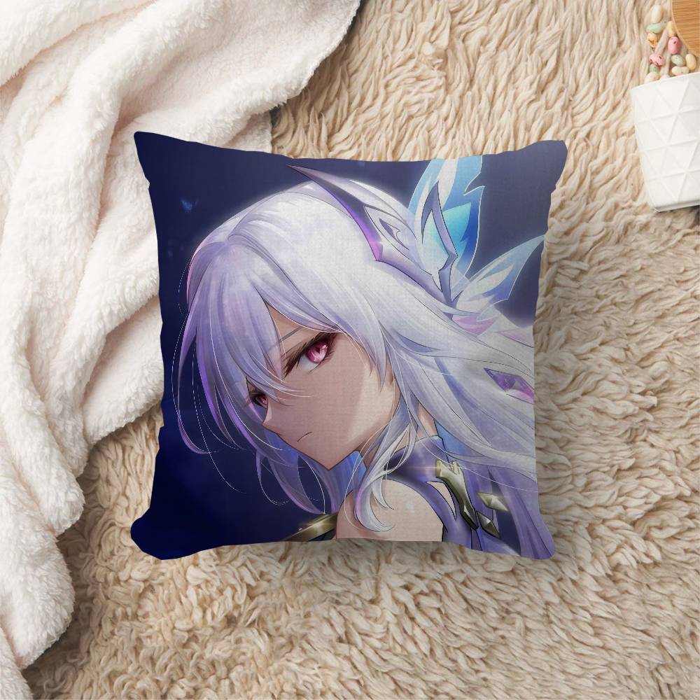 Game Genshin Impact Skirk Cushion Cover Polyester Sofa Cushions Decorative Throw Pillows Home Decoration Pillowcover