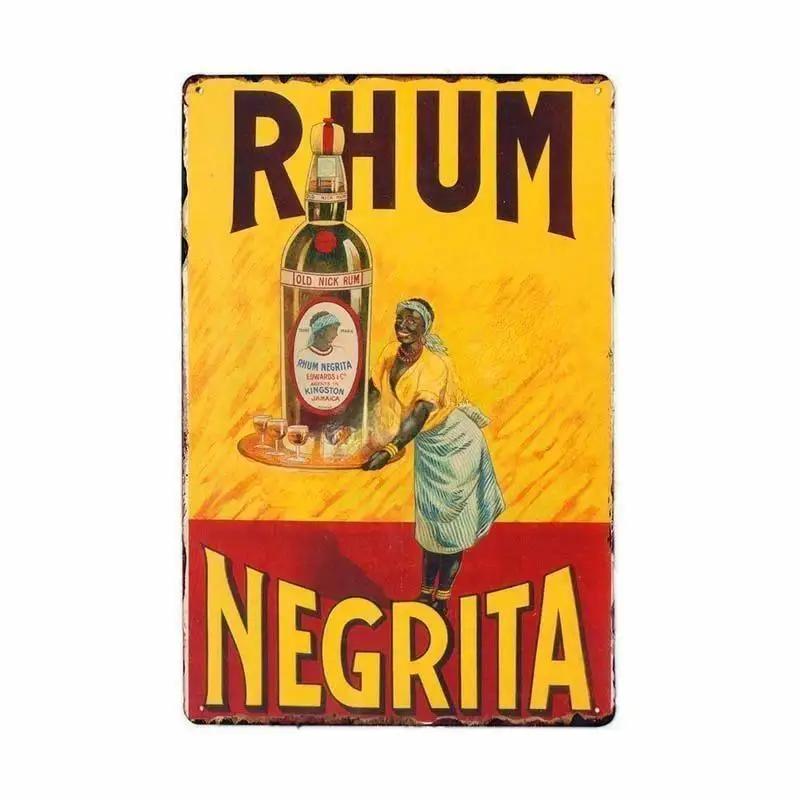 Cold Beer Rhum Vintage Metal Sign Tin Decor Plaque Decor Pub Cafe Brewery Wine Rum Wall Art Posters Metal Signs Decorative Plate