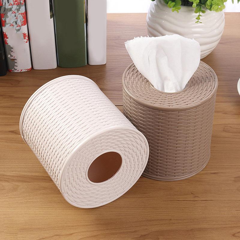 Plastic Tissue Box Holder Living Room Simulation Rattan Tissue Storage Box Toilet Bathroom Kitchen Organization Tissue Boxes