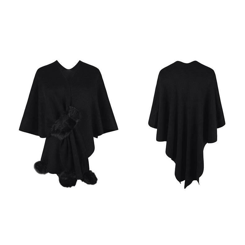 Autumn and Winter Women Loose Bat Sleeve Cross Border Cloak Cardigan Knitwear V-Neck Sweater