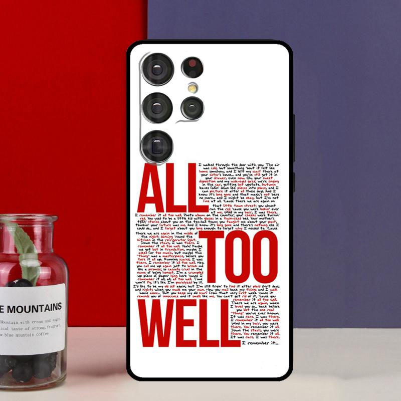 Чехол Funda с текстом песни All Too Well для Samsung Galaxy S25 Ultra S9 S10 S20 FE S21 S22 S23 Plus S24 Ultra